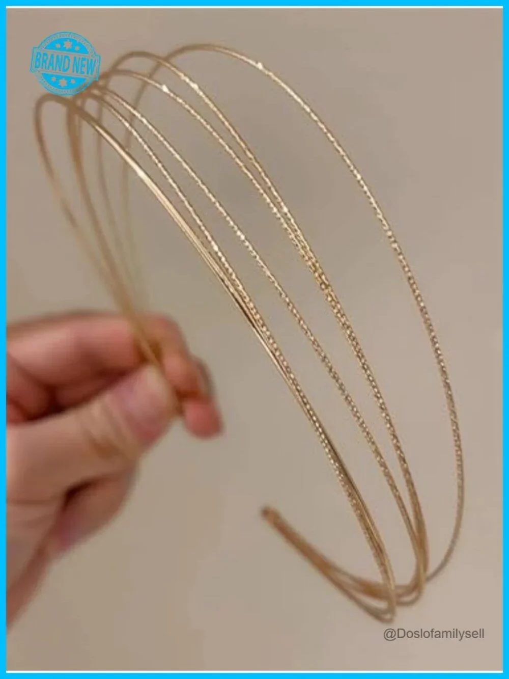 2 Packs Metal Layered Headbands Thin Elegant Adjustable Hairbands